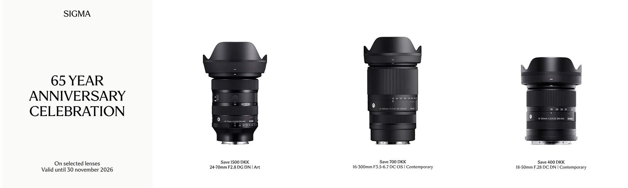 SIGMA65YEARS 400 kr. i straks rabat