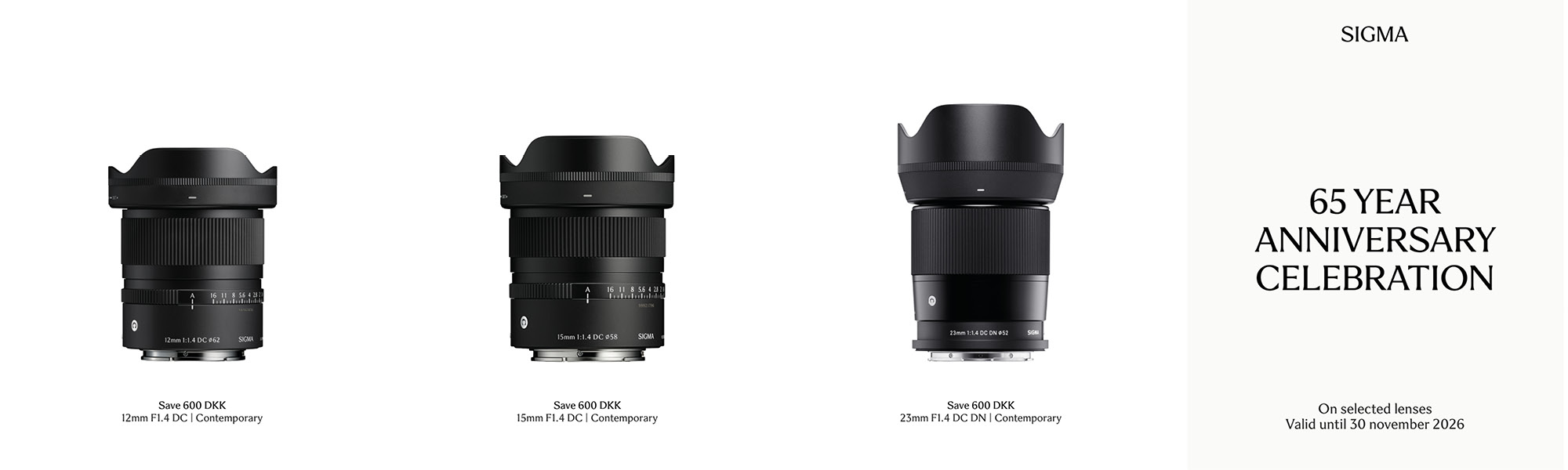 SIGMA65YEARS 600 kr. i straks rabat