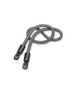 Leica Bærerem, rund flettet rayon og lædersnor, sort og hvid 14719