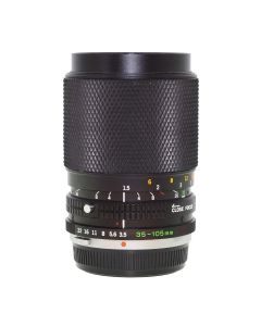 Olympus OM-system Zuiko 35-105mm f/3,5-4,5 set oppefra