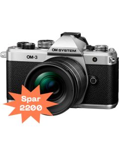 OM SYSTEM OM-3 sølv m/12-45mm