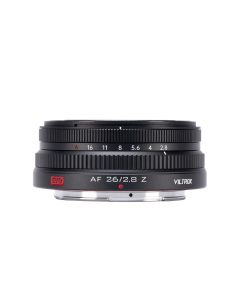 VILTROX Af 26mm f/2,8 Nikon Z-mount fullframe set oppefra